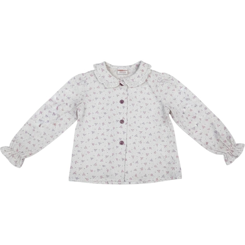 Vintage Health-tex Toddler Girls Floral Blouse Peter Pan Collar Eyelet Trim 3T